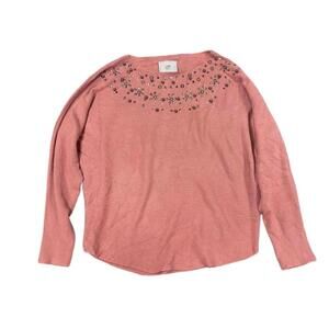 Liv Milano Pink Embellished Knit Sweater Top M
